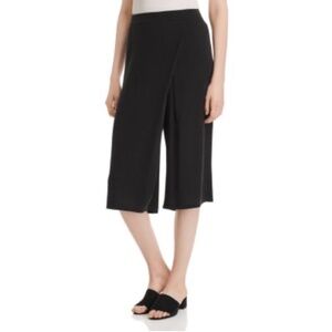 Eileen Fisher Silk Faux-Wrap Cropped Wide Leg Pants Size XL
